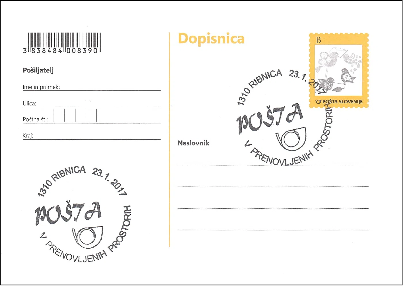 OTVORITEV PRENOVLJENIH POSLOVNIH PROSTOROV POŠTE 1310 RIBNICA